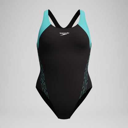 Speedo HyberBoom Splice Racerback Swimsuit Black/Turquoise