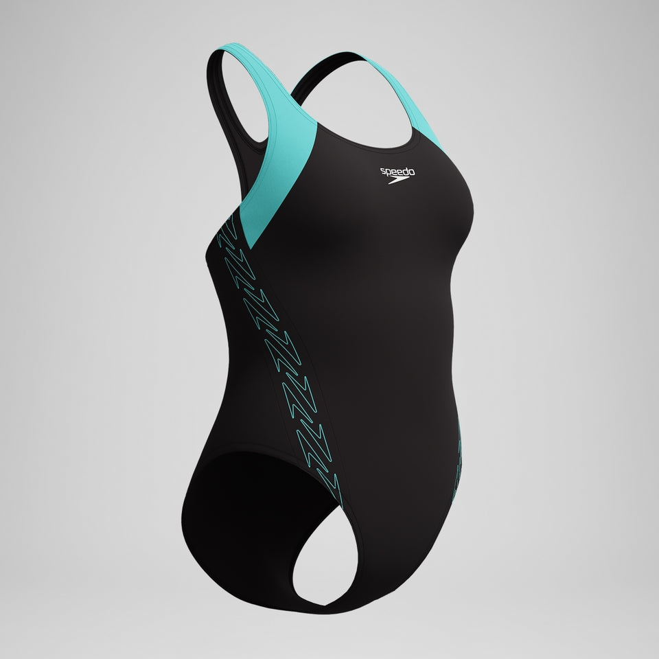 Speedo HyberBoom Splice Racerback Swimsuit Black/Turquoise