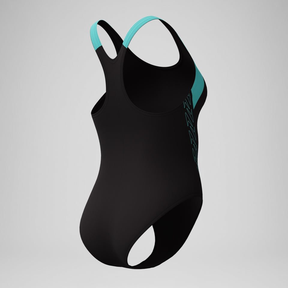 Speedo HyberBoom Splice Racerback Swimsuit Black/Turquoise