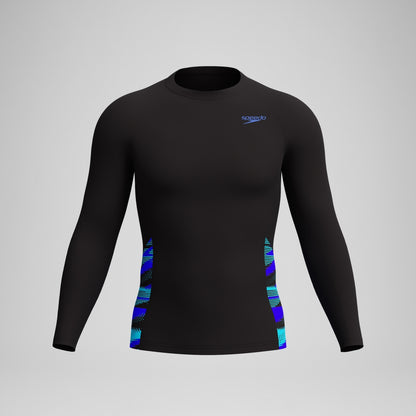 Speedo Endurance+ Splice Rash Top Black/Blue