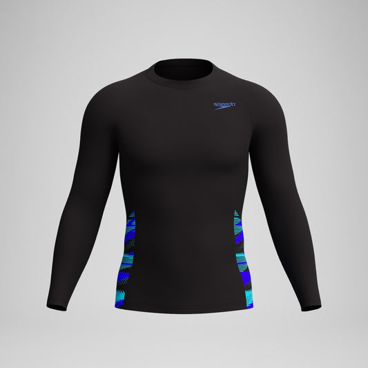 Speedo Endurance+ Splice Rash Top Black/Blue