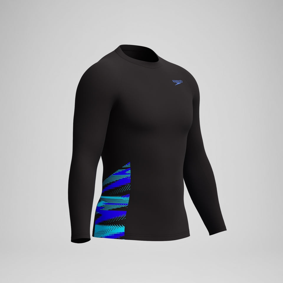 Speedo Endurance+ Splice Rash Top Black/Blue
