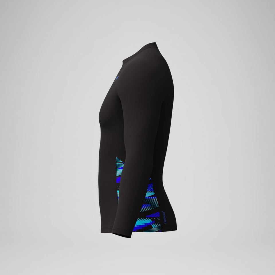 Speedo Endurance+ Splice Rash Top Black/Blue