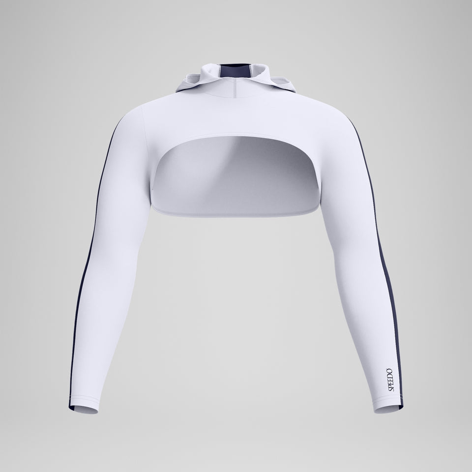 Speedo Jetstream Long Sleeve Hooded Shrug Top White/Navy