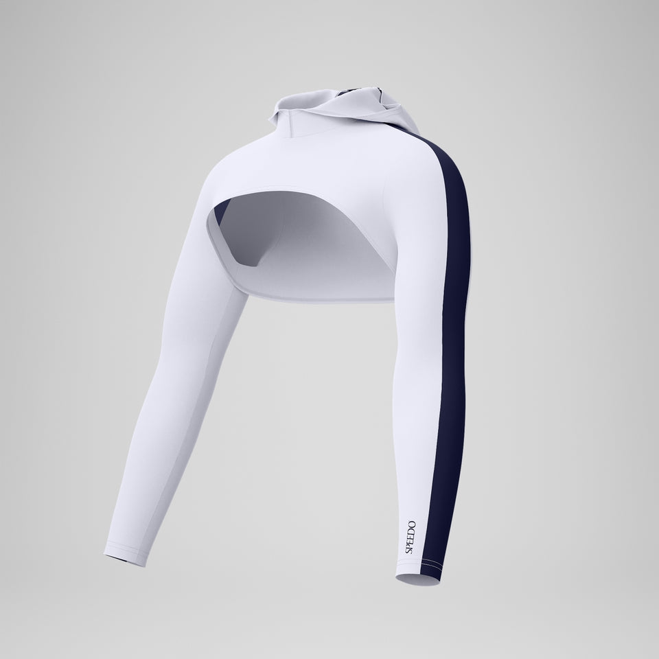 Speedo Jetstream Long Sleeve Hooded Shrug Top White/Navy