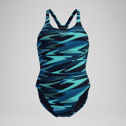 Speedo HyberBoom Allover Medalist Swimsuit DarkTeal/Green