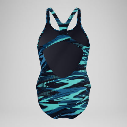 Speedo HyberBoom Allover Medalist Swimsuit DarkTeal/Green