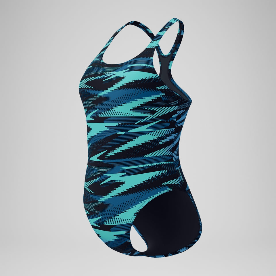 Speedo HyberBoom Allover Medalist Swimsuit DarkTeal/Green