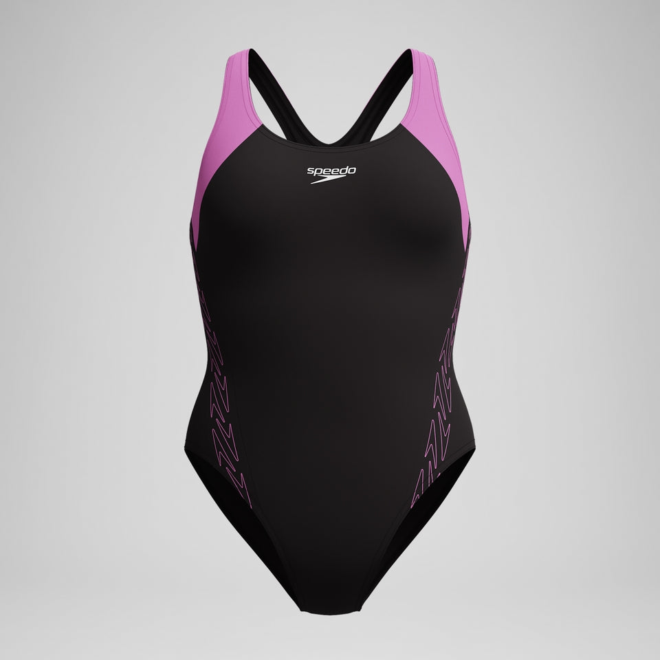 Speedo HyberBoom Splice Racerback Swimsuit Black/Pink