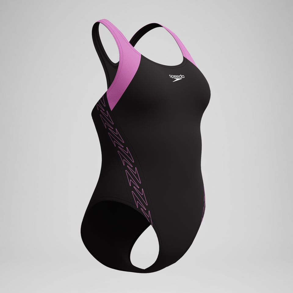 Speedo HyberBoom Splice Racerback Swimsuit Black/Pink