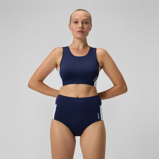 Speedo Jetstream Colourblock Banded Boyleg Bikini Bottom Navy/White