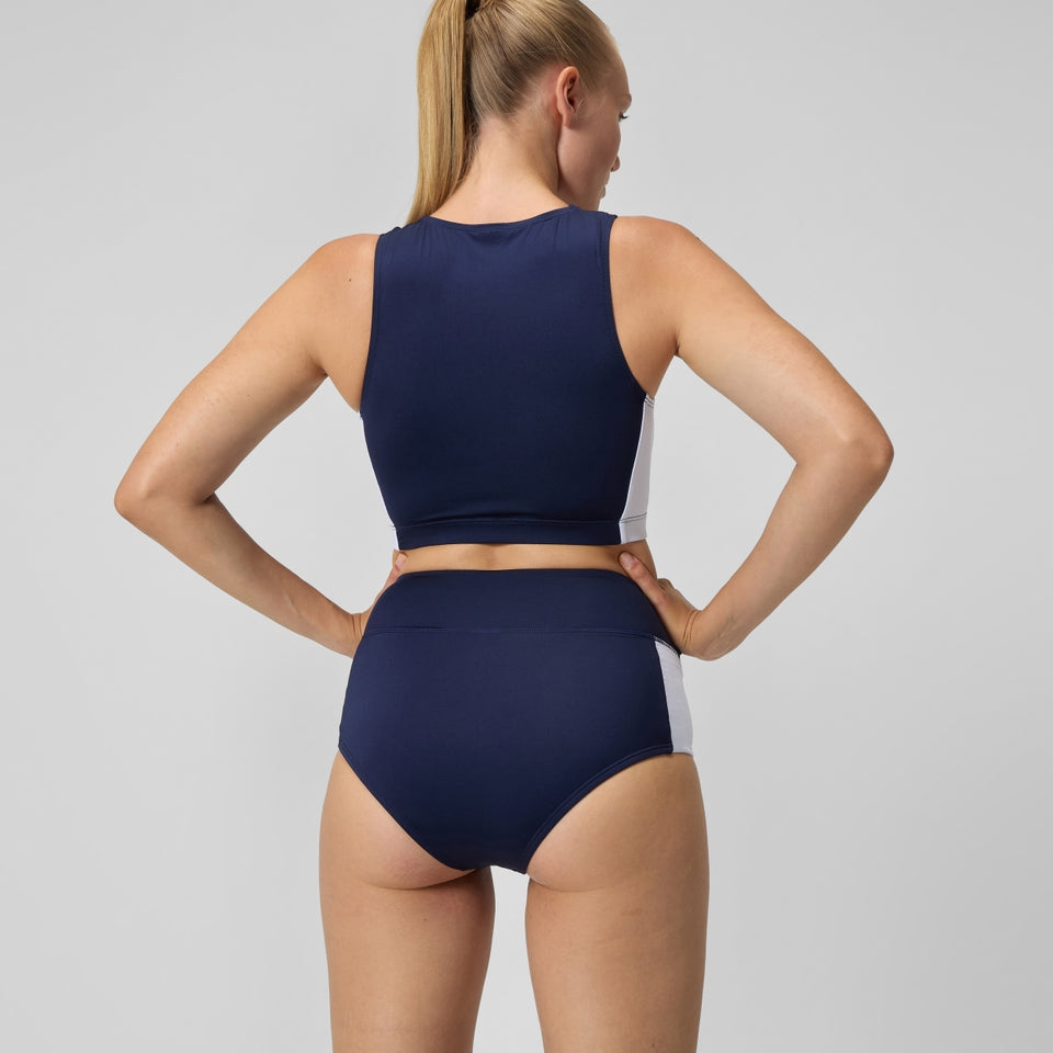 Speedo Jetstream Colourblock Banded Boyleg Bikini Bottom Navy/White