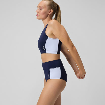 Speedo Jetstream Colourblock Banded Boyleg Bikini Bottom Navy/White