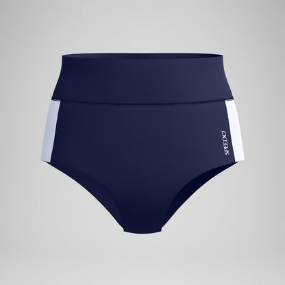 Speedo Jetstream Colourblock Banded Boyleg Bikini Bottom Navy/White