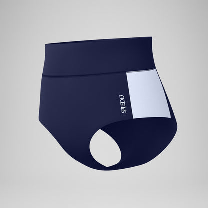 Speedo Jetstream Colourblock Banded Boyleg Bikini Bottom Navy/White