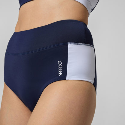 Speedo Jetstream Colourblock Banded Boyleg Bikini Bottom Navy/White