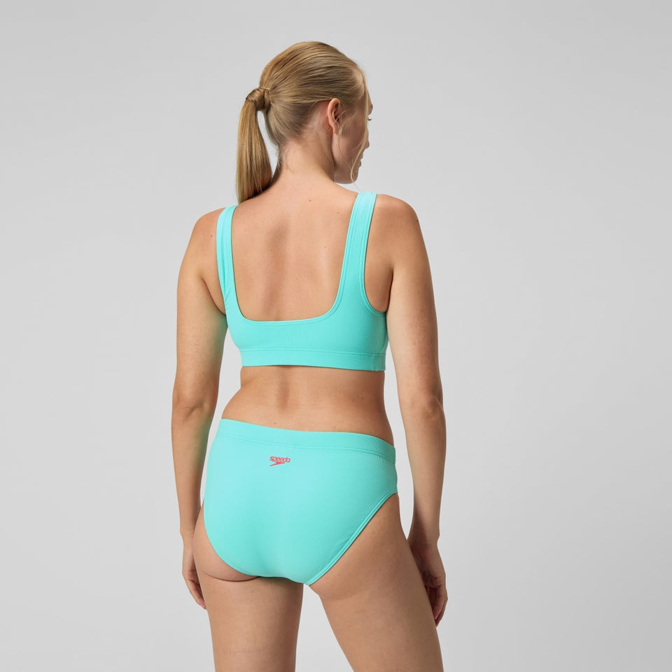 Speedo Textured Deep U-Back Bikini Turquoise