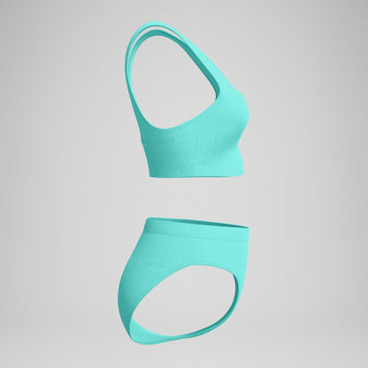 Speedo Textured Deep U-Back Bikini Turquoise