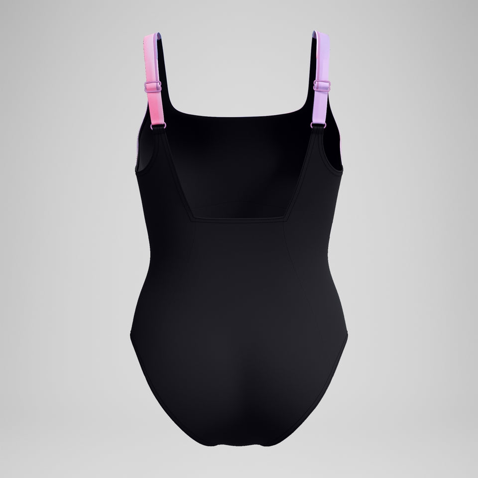 Speedo Shaping Printed Contour Eclipse Swimsuit Black/Pink