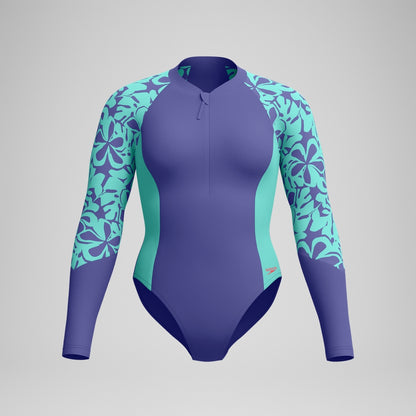 Speedo Long Sleeve Swimsuit Blue/Green