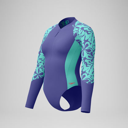 Speedo Long Sleeve Swimsuit Blue/Green