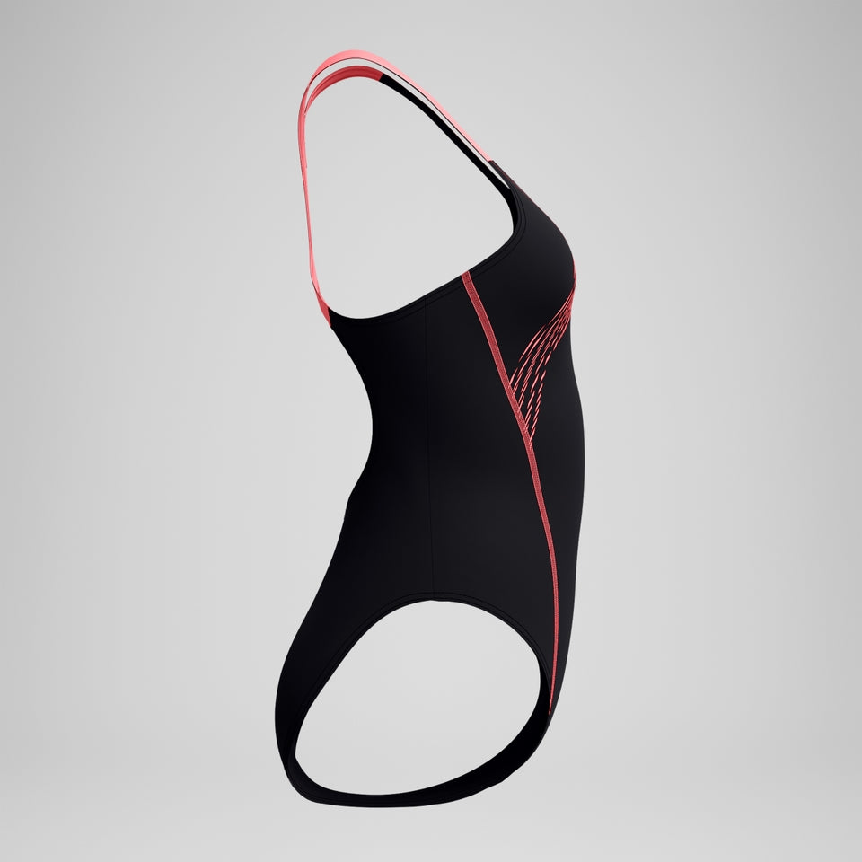 Speedo Medley Logo Swimsuit Black/Coral