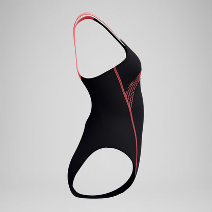 Speedo Medley Logo Swimsuit Black/Coral