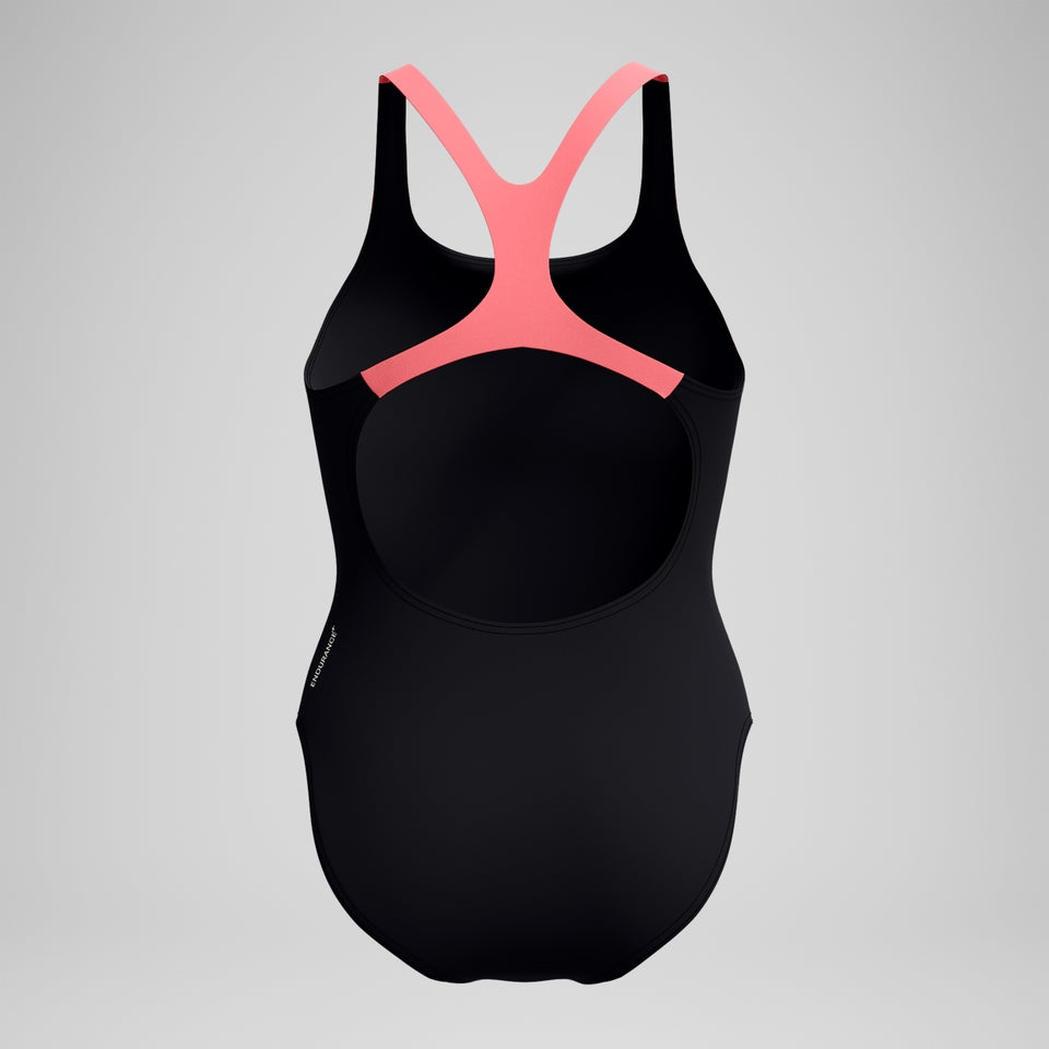 Speedo Medley Logo Swimsuit Black/Coral