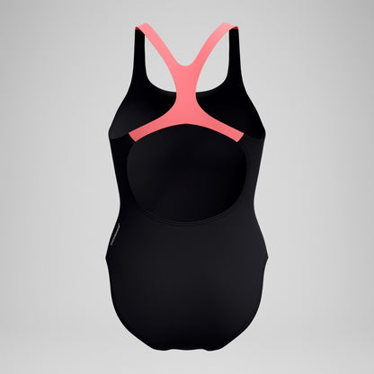 Speedo Medley Logo Swimsuit Black/Coral