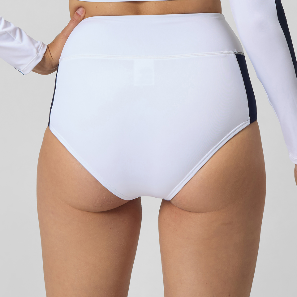 Speedo Jetstream Colourblock Banded Boyleg Bikini Bottom White/Navy