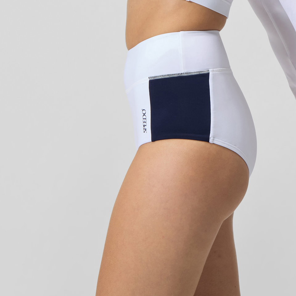Speedo Jetstream Colourblock Banded Boyleg Bikini Bottom White/Navy