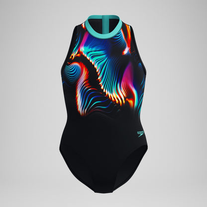 Speedo Printed Hydrasuit Black/Blue