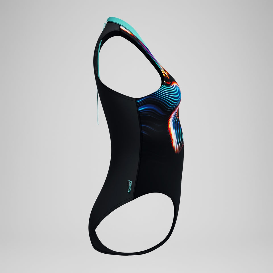 Speedo Printed Hydrasuit Black/Blue