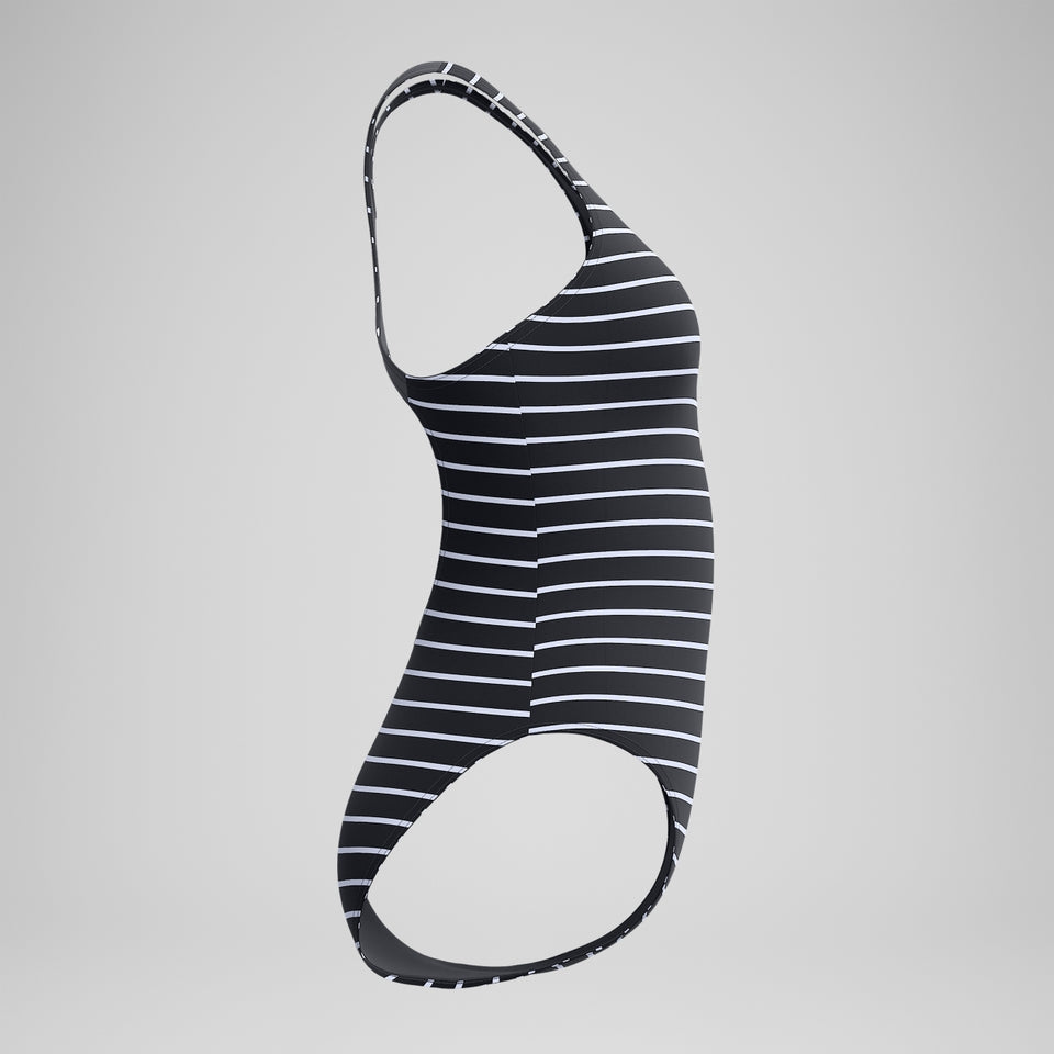 Speedo Endurance+ Printed Medalist Swimsuit Black