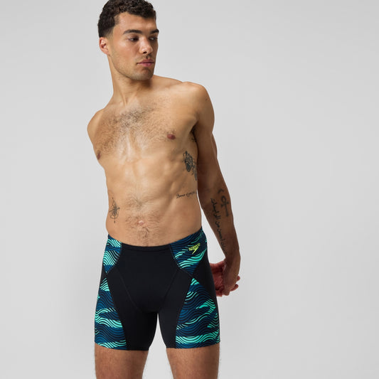 Speedo Endurance+ Max Splice Mid Jammer Black/Turquoise