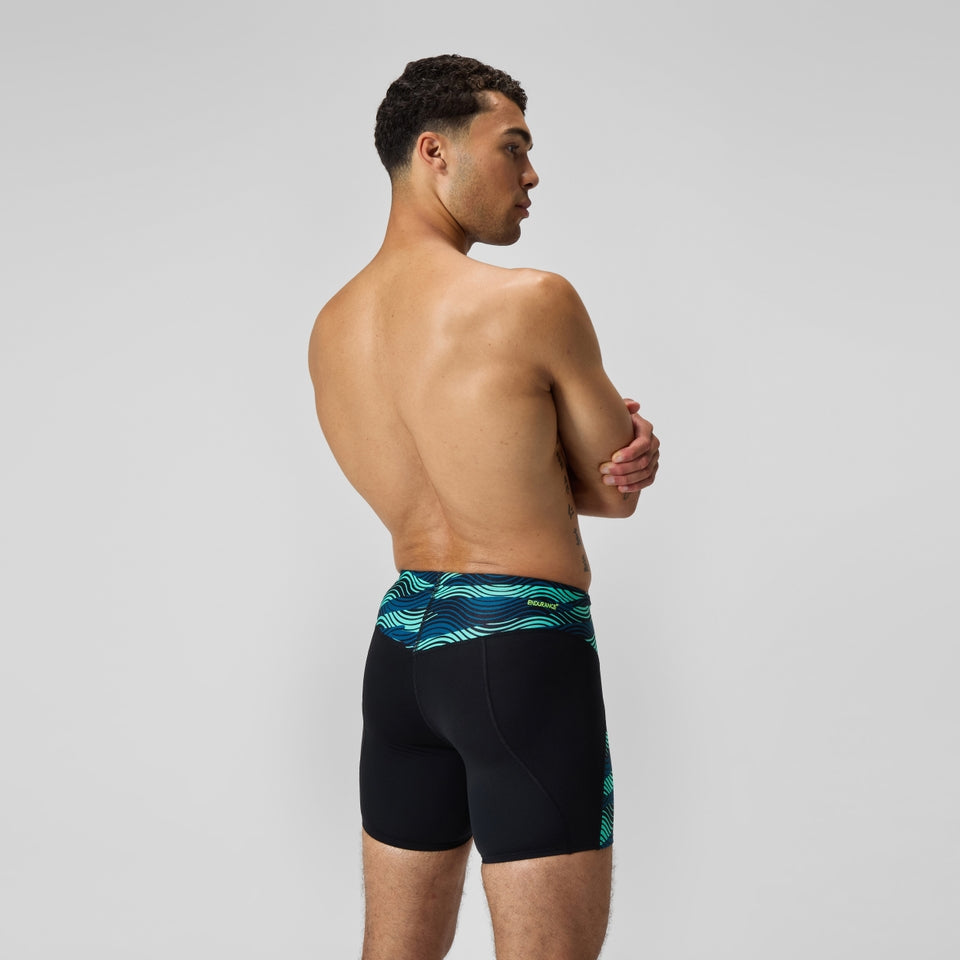 Speedo Endurance+ Max Splice Mid Jammer Black/Turquoise