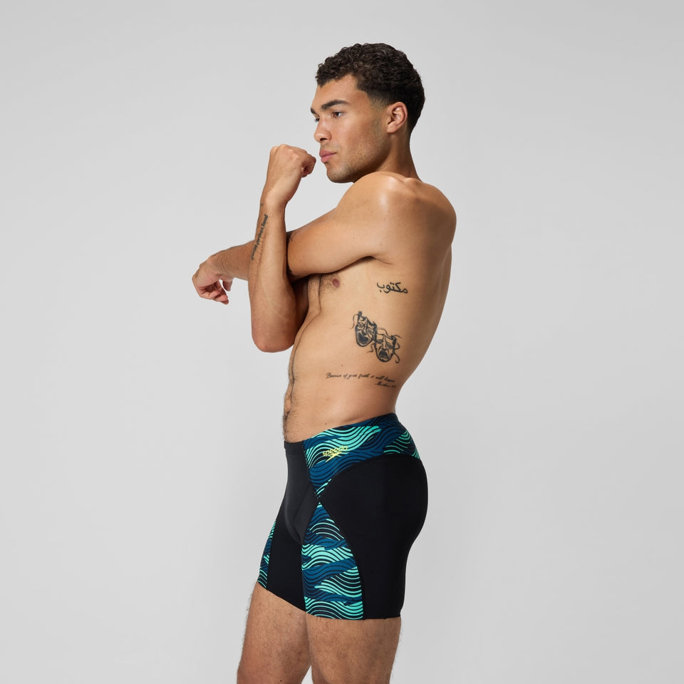 Speedo Endurance+ Max Splice Mid Jammer Black/Turquoise