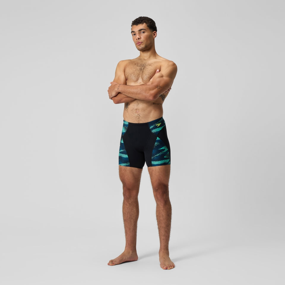 Speedo Endurance+ Max Splice Mid Jammer Black/Turquoise