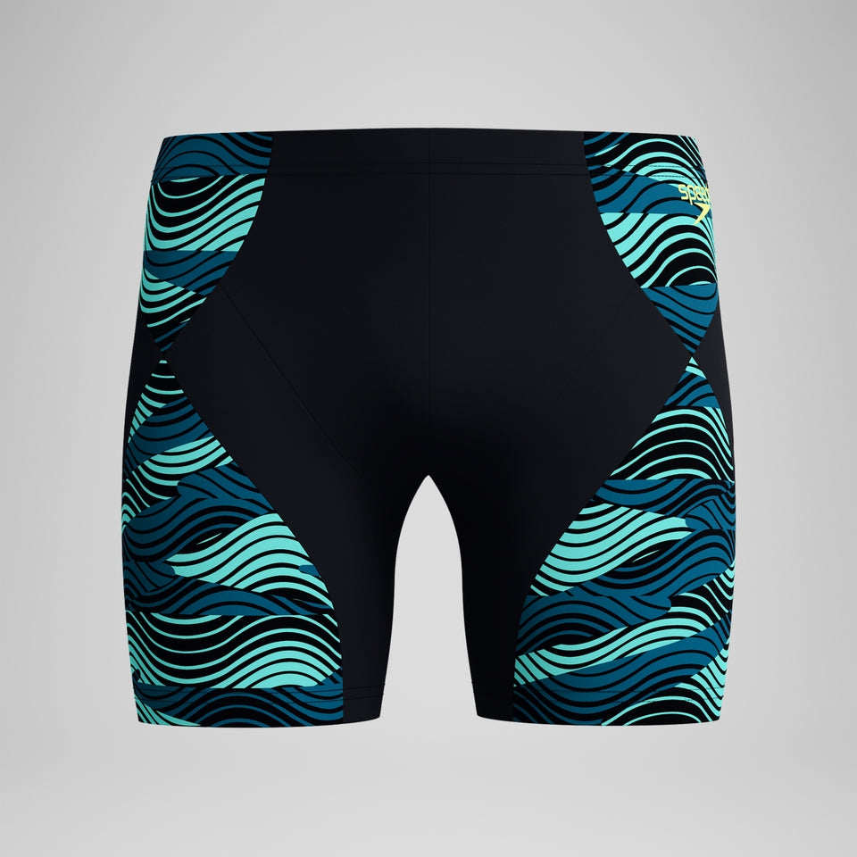 Speedo Endurance+ Max Splice Mid Jammer Black/Turquoise