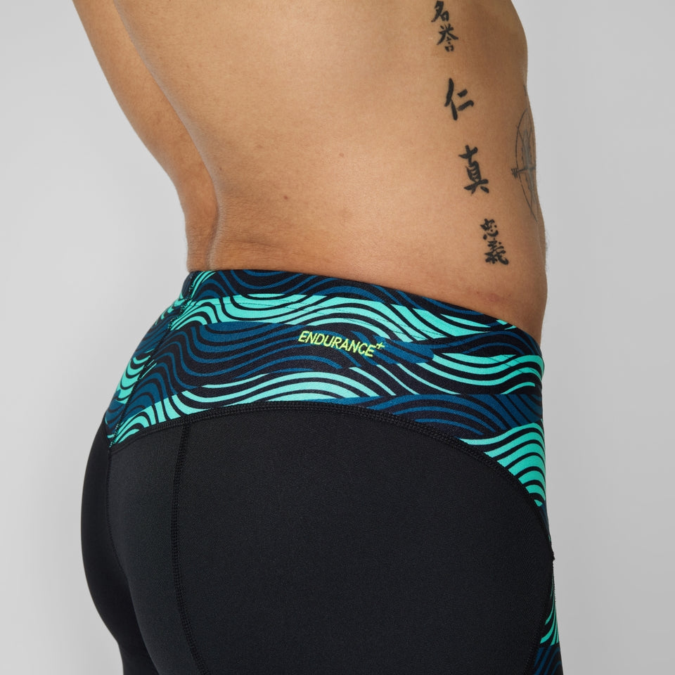 Speedo Endurance+ Max Splice Mid Jammer Black/Turquoise