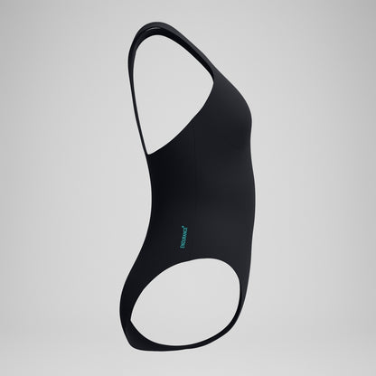 Speedo Racer Zip Swimsuit with Swim Bra Black