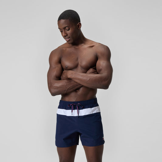 Speedo Jetstream 16'' Striped Colourblock Swim Shorts Navy/White