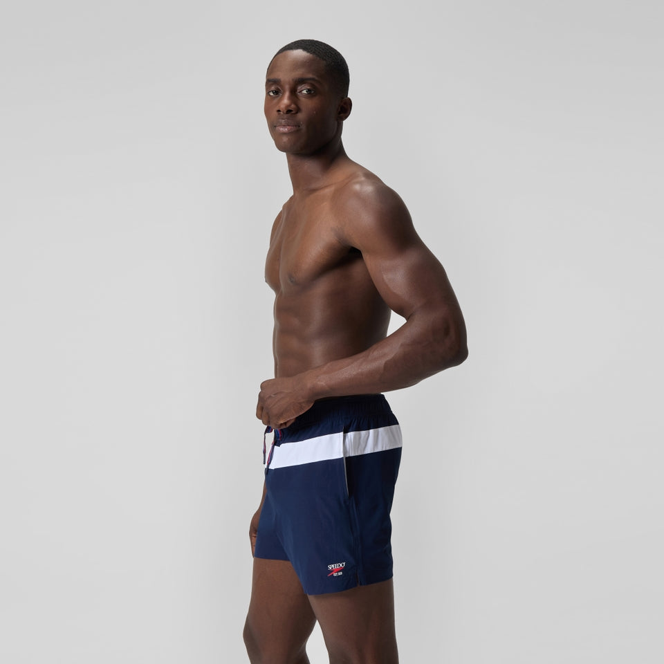 Speedo Jetstream 16'' Striped Colourblock Swim Shorts Navy/White