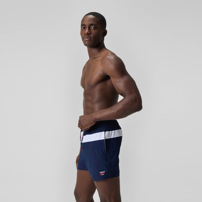 Speedo Jetstream 16'' Striped Colourblock Swim Shorts Navy/White