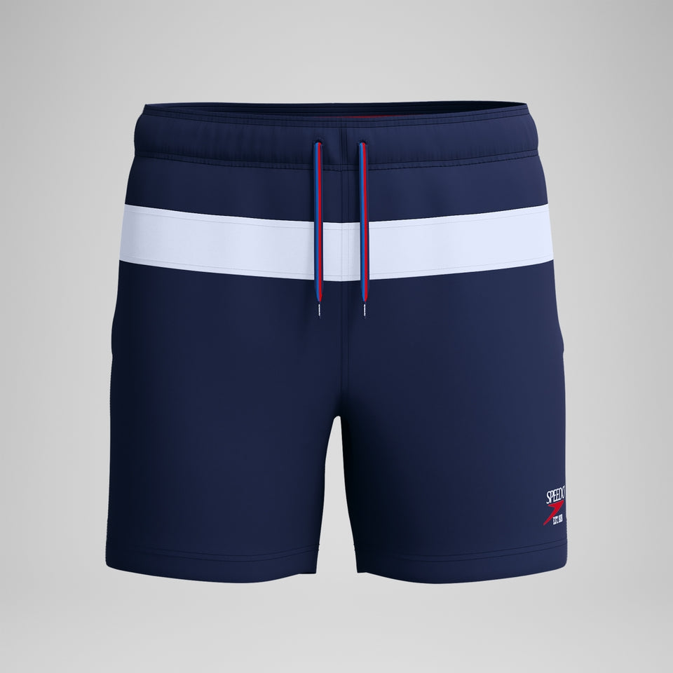 Speedo Jetstream 16'' Striped Colourblock Swim Shorts Navy/White