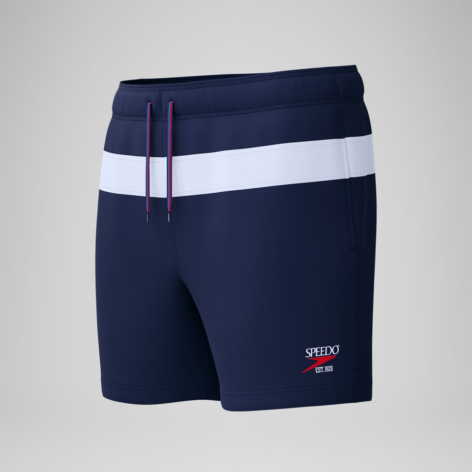 Speedo Jetstream 16'' Striped Colourblock Swim Shorts Navy/White