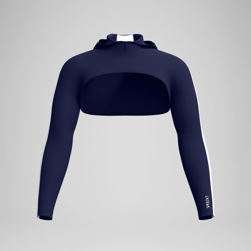 Speedo Jetstream Long Sleeve Hooded Shrug Top Navy/White