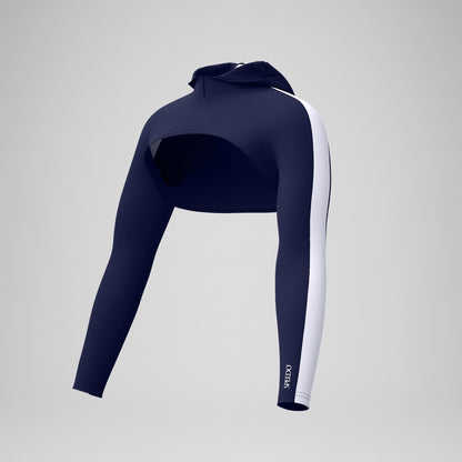 Speedo Jetstream Long Sleeve Hooded Shrug Top Navy/White
