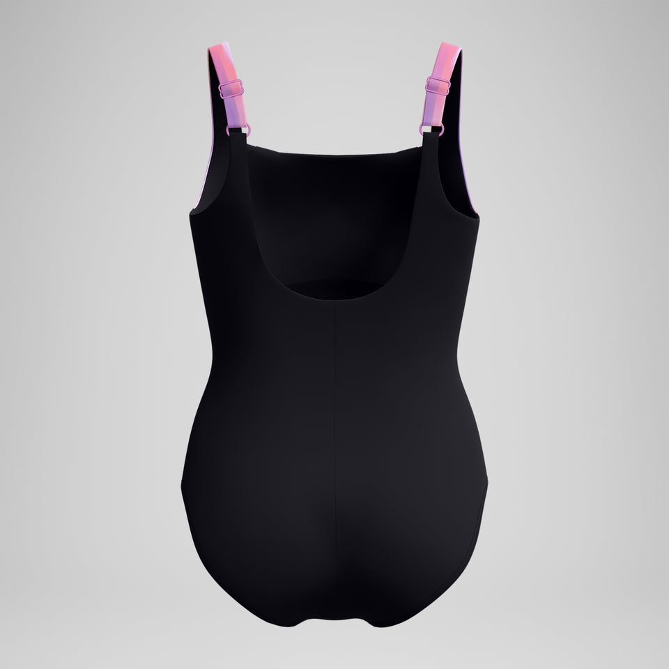Speedo Shaping Printed LunaLustre Swimsuit Black/Pink