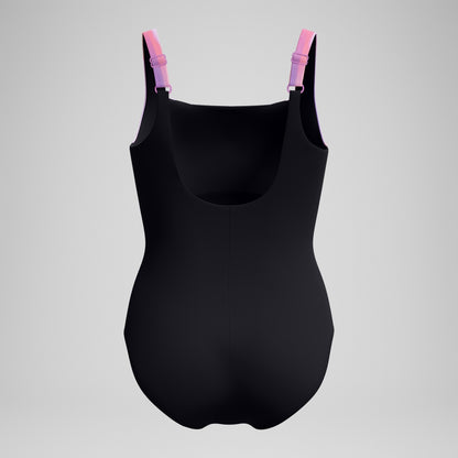 Speedo Shaping Printed LunaLustre Swimsuit Black/Pink